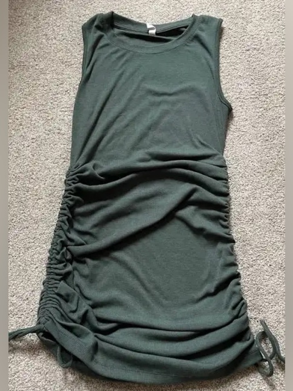 Wishlist Ribbed Ruched Drawstring Bodycon Mini Dress Size M